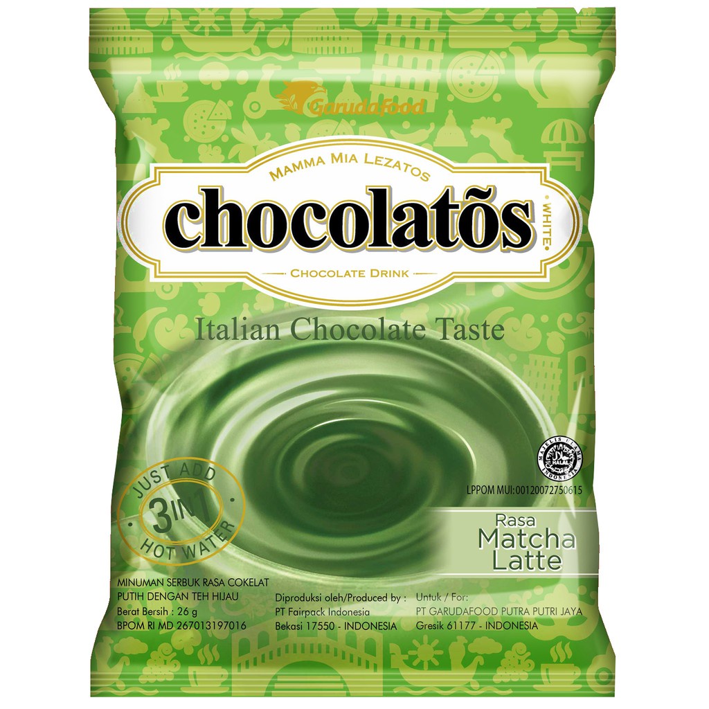 

Chocolatos Chocolate Drink / Italian Chocolate Taste / Minuman Bubuk MATCHA LATTE 24 gr