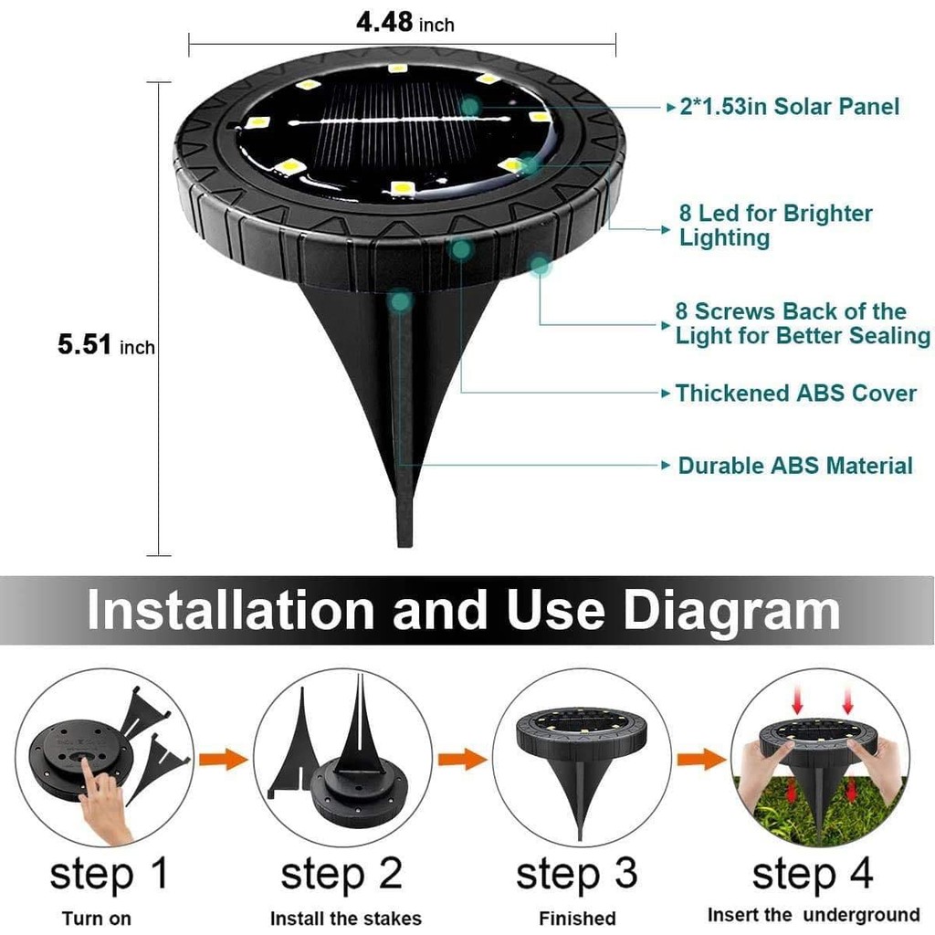 Led Solar Garden Lights Lampu Taman Led Solar Per 1 Unit