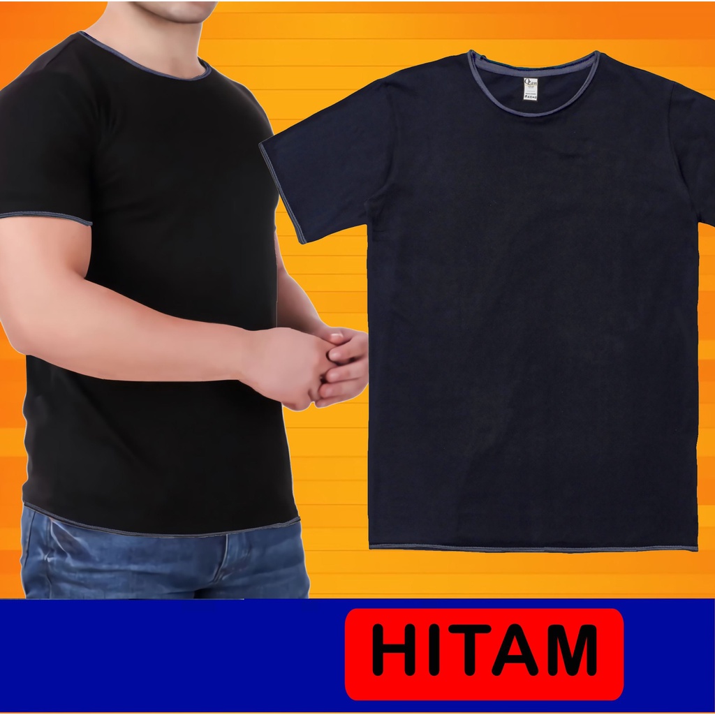 Unfinished t shirt I Kaos Polos Unisex Premium Basic T shirt Hitam