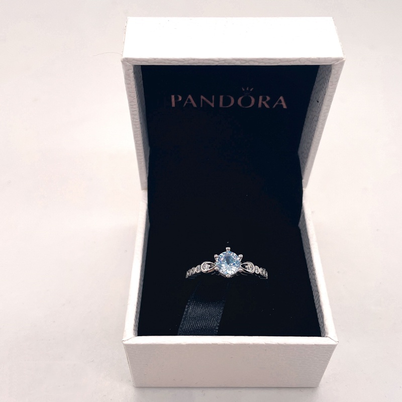 Pandora Cincin 925 Silver 14K Gold Cubic Zirconia Berlian Untuk Wanita