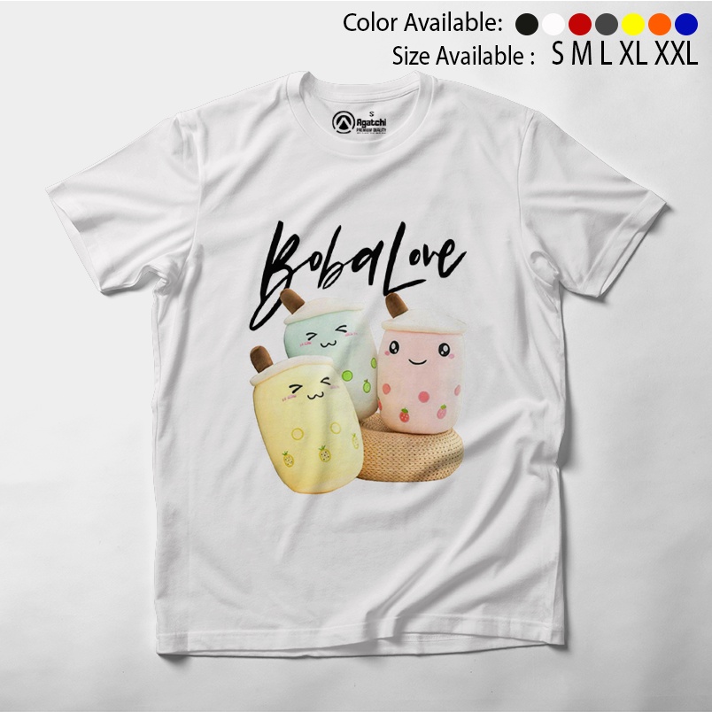 Kaos Anak / Baju Anak Perempuan T Shirt Kids Motif Bantal Boba Love