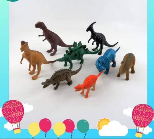 Mainan dinosaurus Dino world isi 8pcs