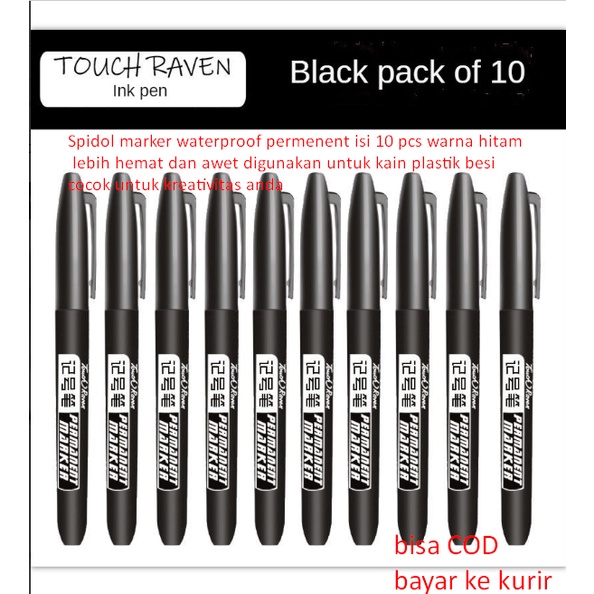 

Spidol marker waterproof permenent isi 10 pcs warna hitam lebih hemat dan awet digunakan untuk kain plastik besi cocok untuk kreativitas anda