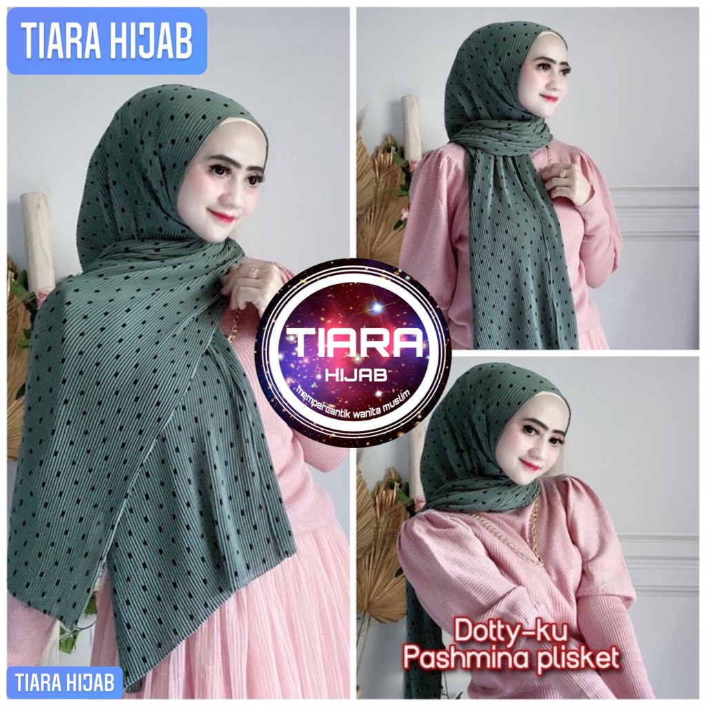 COD Pashmina Plisket Polkadot Full Plisket Lidi Murah Ceruty Babydoll Premium TIDAK ADA GARIS TENGAH