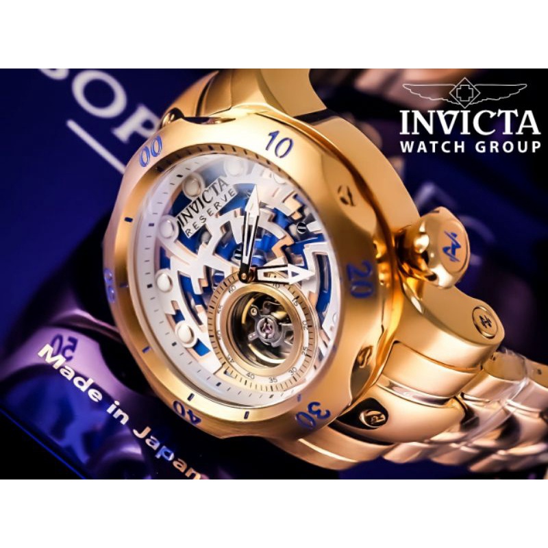 Jam Tangan Pria Merk Invicta Reserve Automatic Gold
