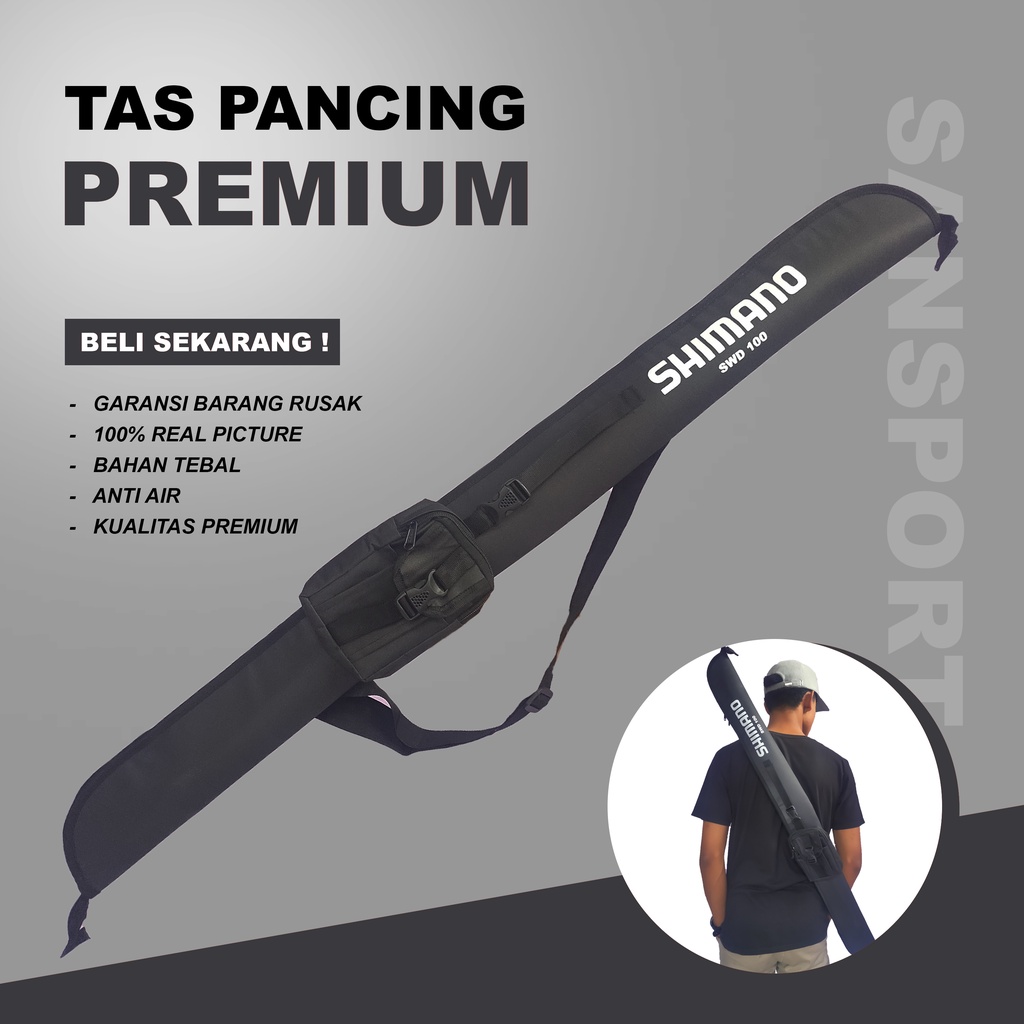 Tas Pancing Tegek - Tas Joran dan Reel - Bahan Kanvas Anti Air - Tas Pancing Shimano Panjang 100cm -