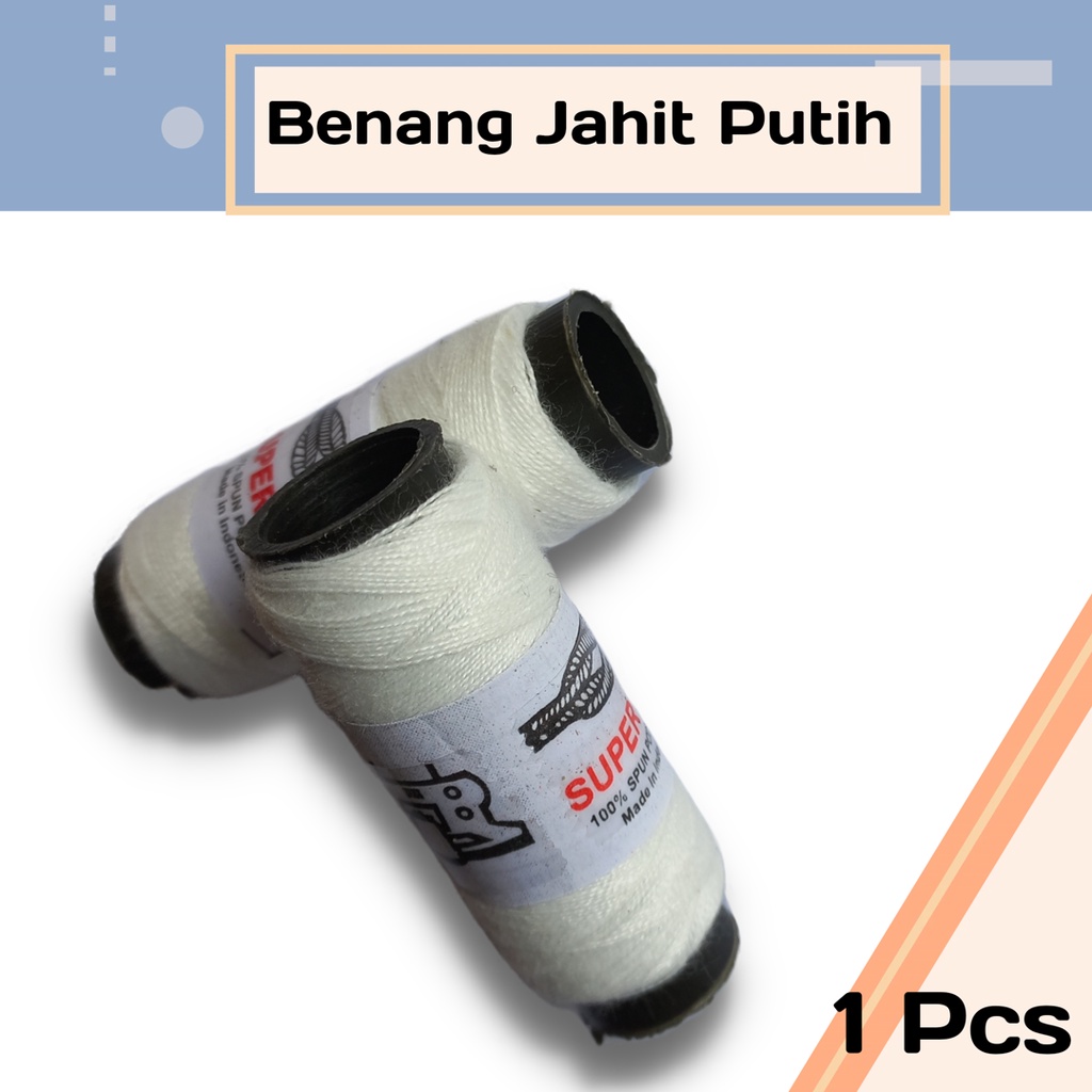 Benang jahit putih 1 pcs