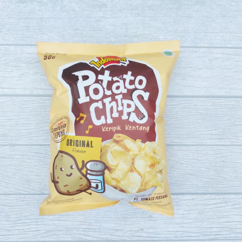 

Indosnack Potato Chips Keripik Kentang 50g Vegetarian Vegan