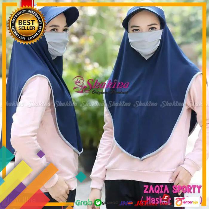 PROMO.. JILBAB INSTAN ZAQIA MASKER SERIES SPORTY ORI SHAKINA DANISHA HIJAB - CREAM ..TERMURAH