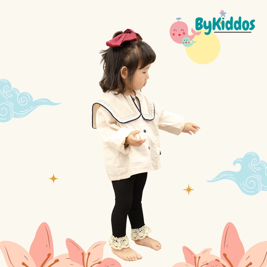 ByKiddos - Celana Legging Anak Perempuan Import / Legging Bergaris Vertical Anak Perempuan Motif Pita