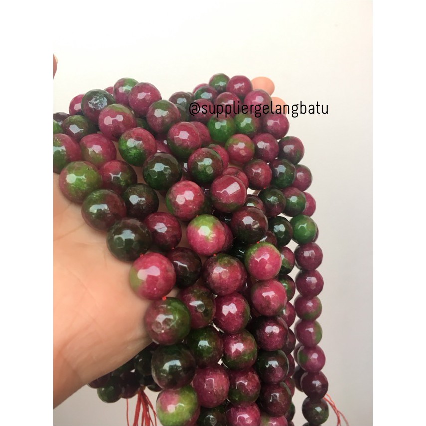 Natural TANZANIA 14mm CUTTING batu manik FACETED red green ruby stone aksesoris pria wanita trending