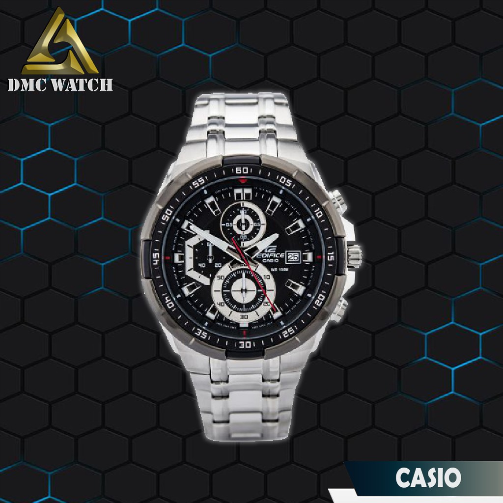 Jam Tangan Pria Casio Edifice EFR-539 Silver Black Original BM
