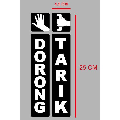 Stiker Cutting Stiker Pintu TARIK DORONG Pull Puss Stiker Sign