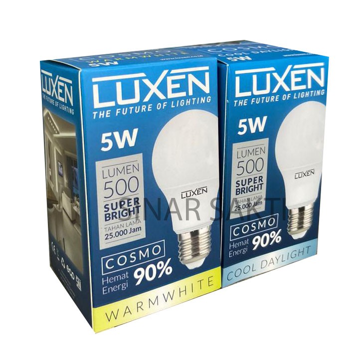 Luxen Lampu Led Bulb 5w 5 Watt 5 W 5Watt 5W Lampu Garansi 1 Tahun