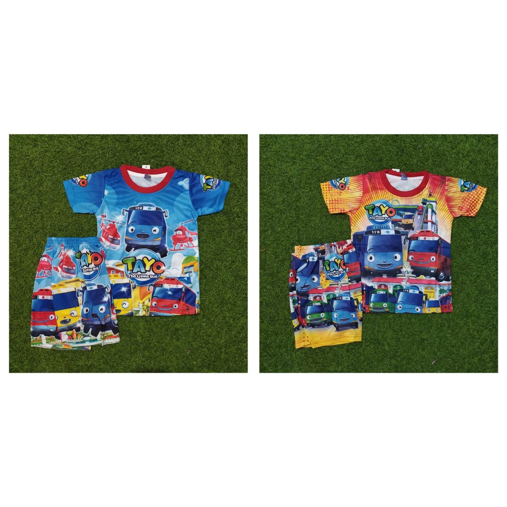Setelan kaos baju anak Pakaian anak cewe coeo tayo premium