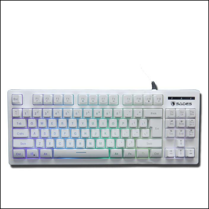 SADES SABRE TKL RGB GAMING KEYBOARD - PUTIH