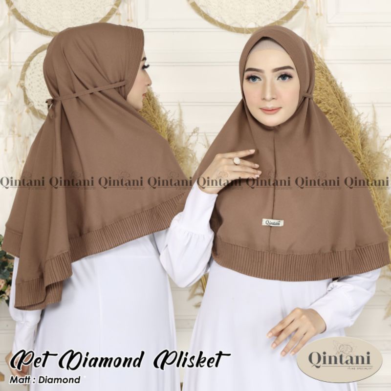 kerudung pet hijab instan kerudung diamond plisket murah