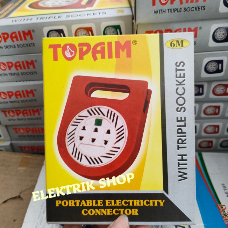 STOP KONTAK ROLL KABEL 6 METER TOPAIM / BOX KABEL 6 METER