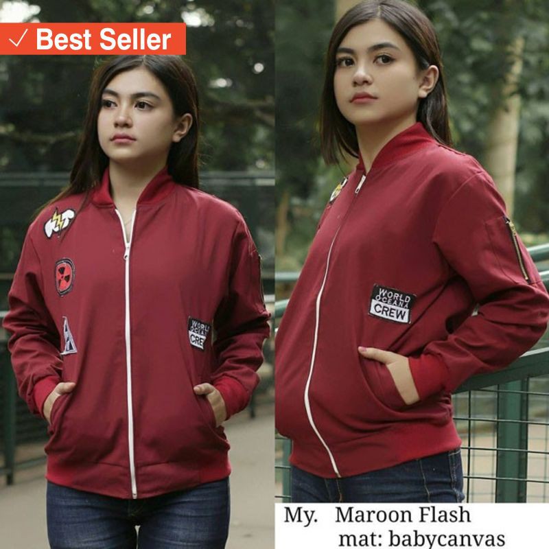 BOMBER PRIA WANITA STYLE MODERN HITS / JAKET BOMBER FLASH NAVY | jaket korea wanita | grosir jaket