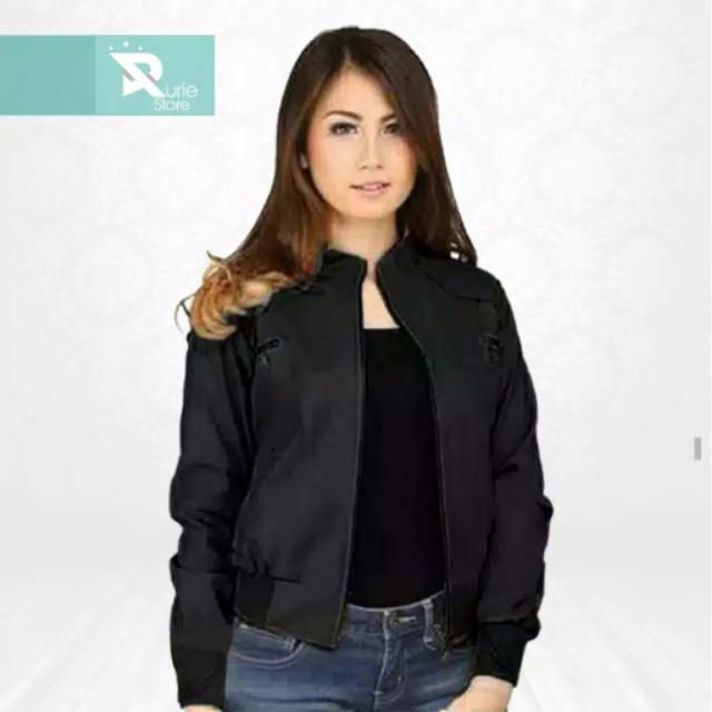 Jaket Kulit Wanita Rib Korea Motor Harian Casual Murah