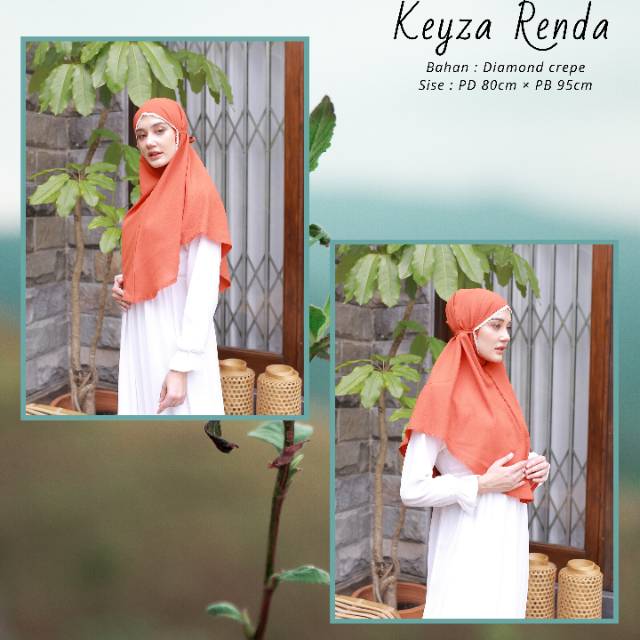 TERLARIS!!! HIJAB INSTAN RENDA TALI - INSTAN KEYZA RENDA PED-BAHAN DIAMOND CREPE PREMIUM-BESTSELLER