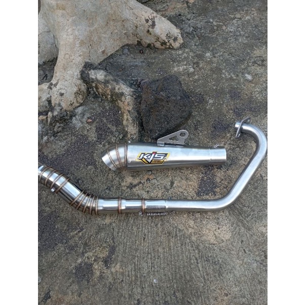 Termurah terlaris knalpot racing kjs model jiksaw sarangan separo setengah sarteng inlet 50 mm motor