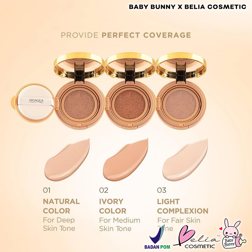 ❤ BELIA ❤ BIOAQUA BB Cushion + Refil | Netto 15g + 15g | Air Cushion | Coverage | Flawless | Make Up Foundation | BPOM