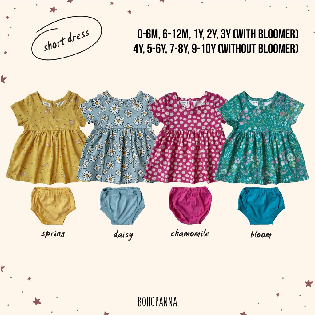 BOHO BABY SHORT DRESS DRES ANAK DRESS ANAK PEREMPUAN 0-4 Tahun BOHOBABY BOHOPANNA