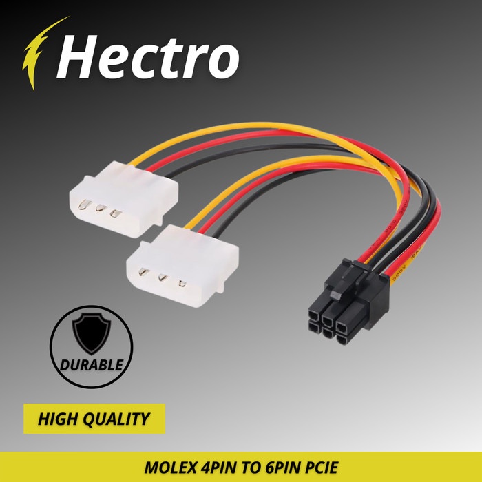 HECTRO Dual Kabel Power Molex 4pin to 6pin Pcie Power vga