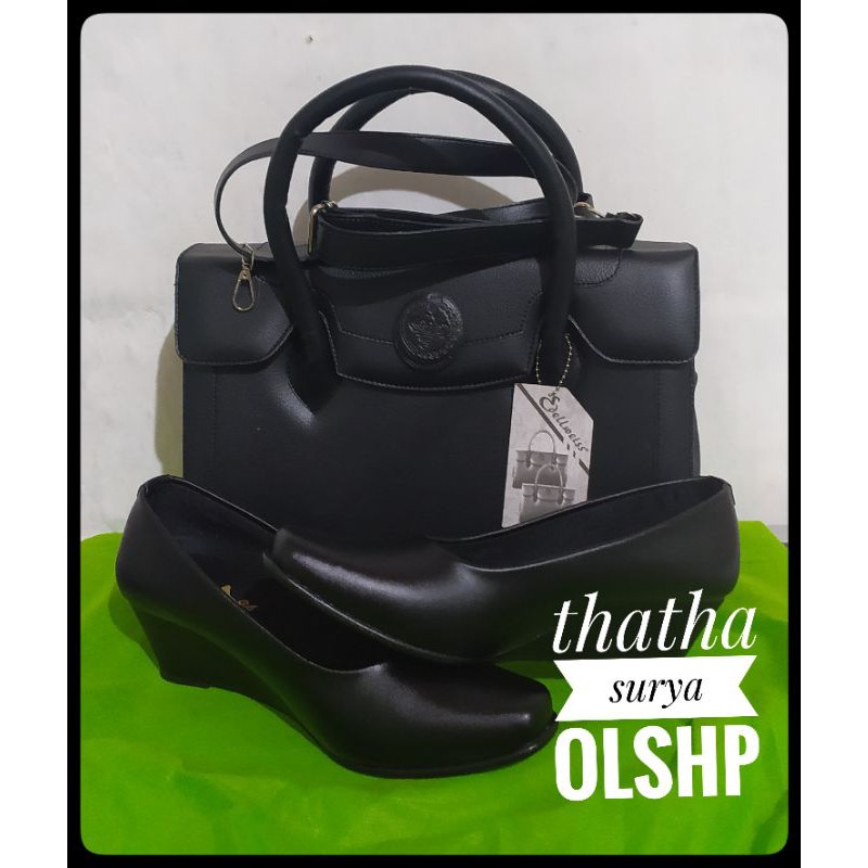 paket hemat tas psk psh sepatu wedges persit jala pia ikkt bhayangkari erasmas