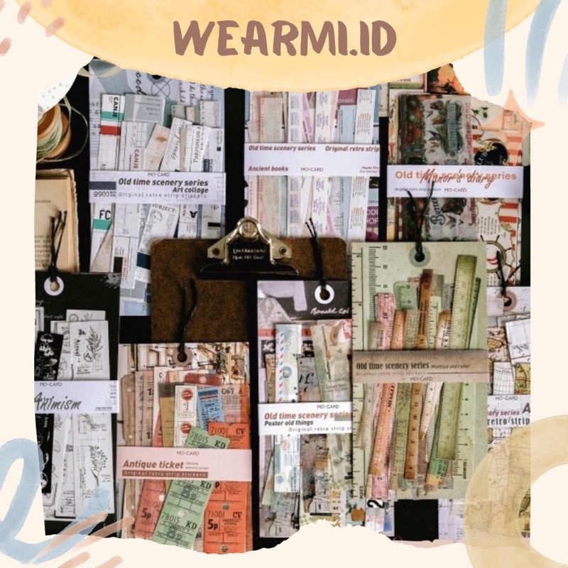 

30 pcs Sticker Pack motif Aesthetic Retro Vintage Ticket Scrapbook Jurnal Bujo DIY stiker