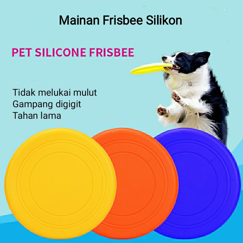 Mainan Piring Terbang Frisbee Lempar Untuk Latihan Outdoor Anjing / Tahan Gigitan / Pet Dog Toy