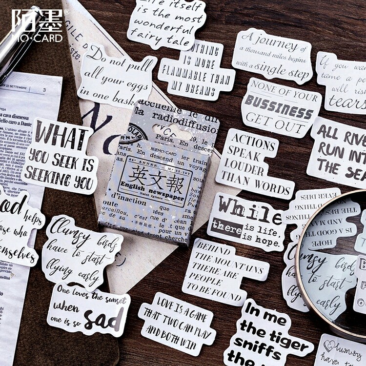 

[BC037] 10 PCS ENGLISH NEWSPAPER DECO STICKER | BULLET JOURNAL