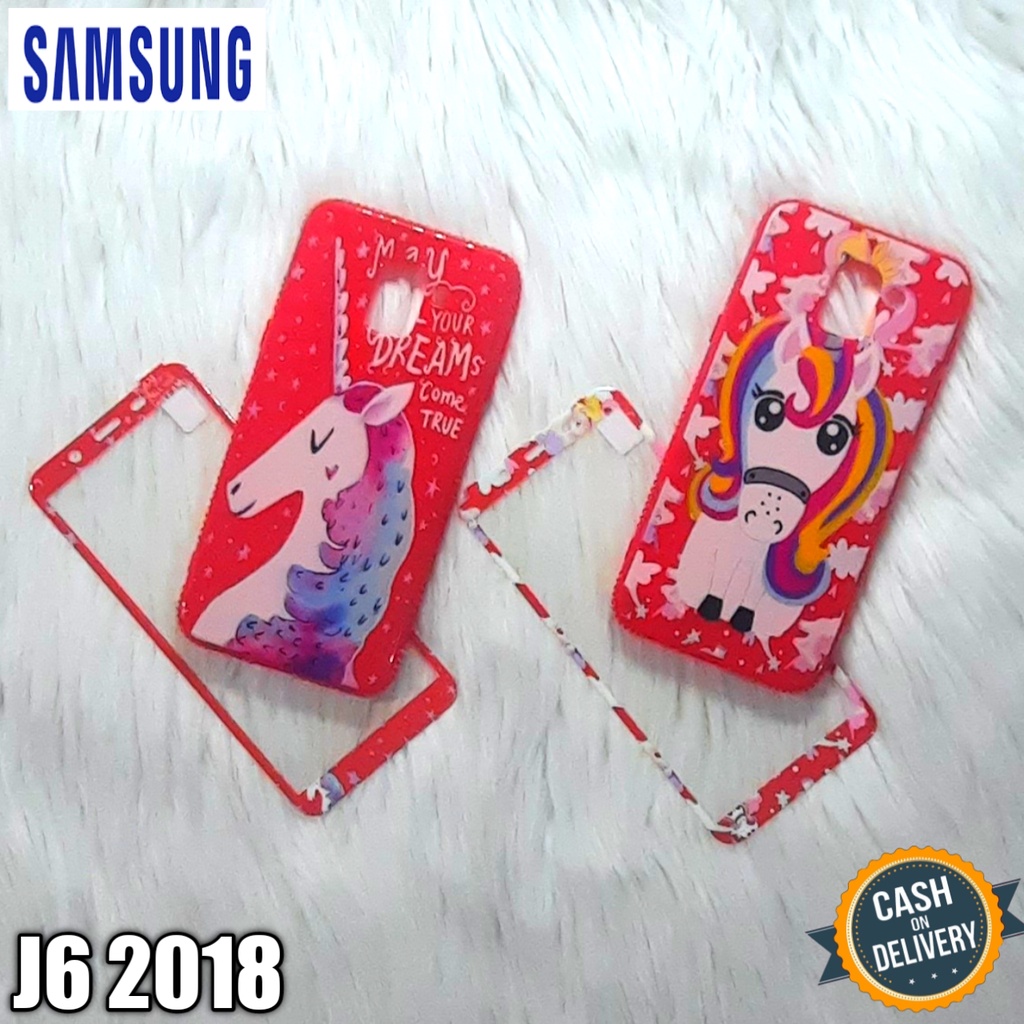 CASE+TEMPERED GLASS SAMSUNG J6 SOFTCASE SOFTSHELL JELLY GLOSSY