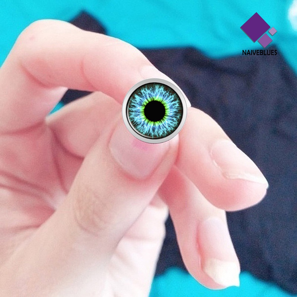 Naiveblue &gt; 1Pc Anting Tindik Expander Model Bola Mata Enamel Untuk Unisex / Pria / Wanita