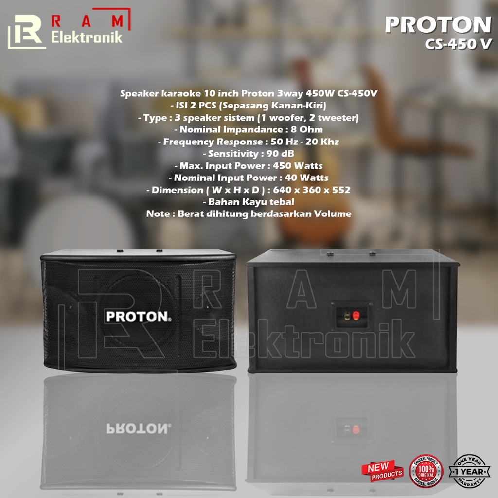Speaker Pasif Karaoke 10 Inch Proton CS450V / CS 450V / CS 450 V Original
