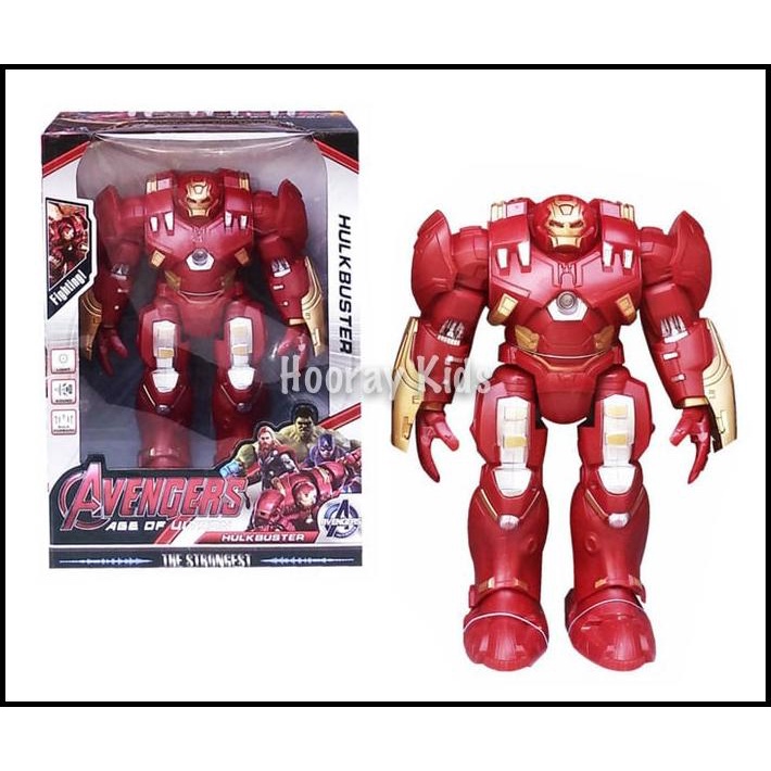 Mainan Robot Avengers Iron Man Baterai Berjalan Musik Set Besar Anak