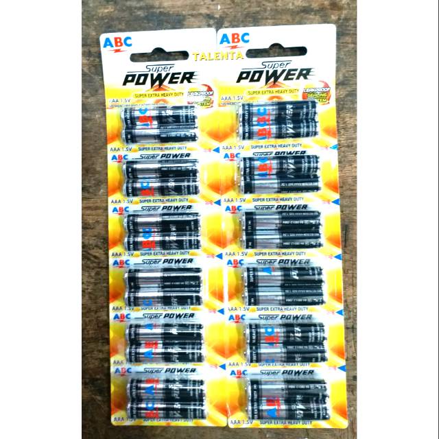 Baterai Batre ABC Power Hitam AAA - 12 pcs