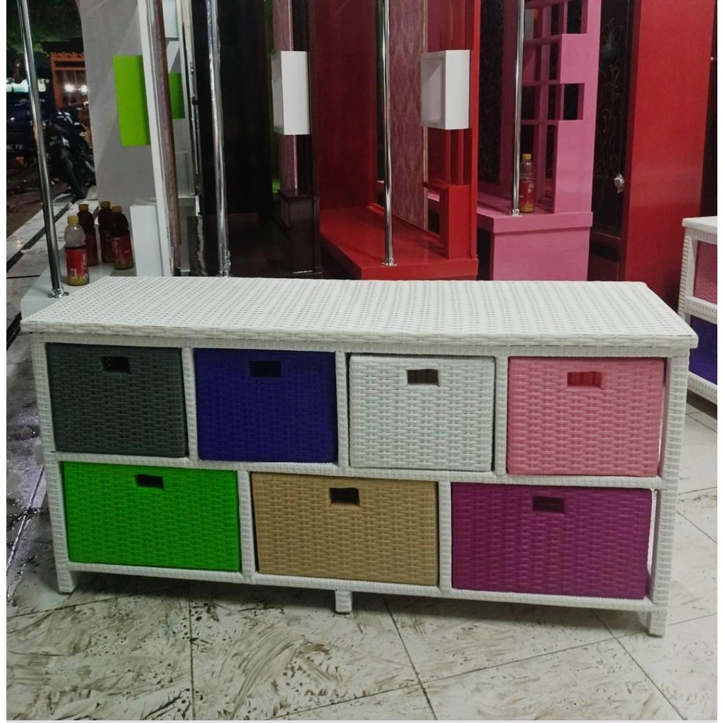 LACI ROTAN 7 LACI / MEJA ROTAN