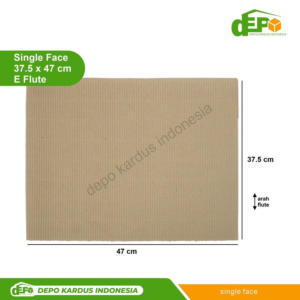 

Single Face 37,5x47 cm ( E flute ) singleface/corrugatedbox/karton/kardus