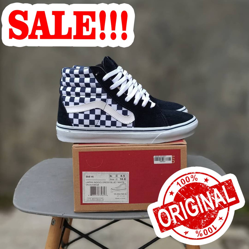 SEPATU VANS SK8 HIGH JAPAN INDIGO DRESS BLUE/WHITE 40-44 ORIGINAL