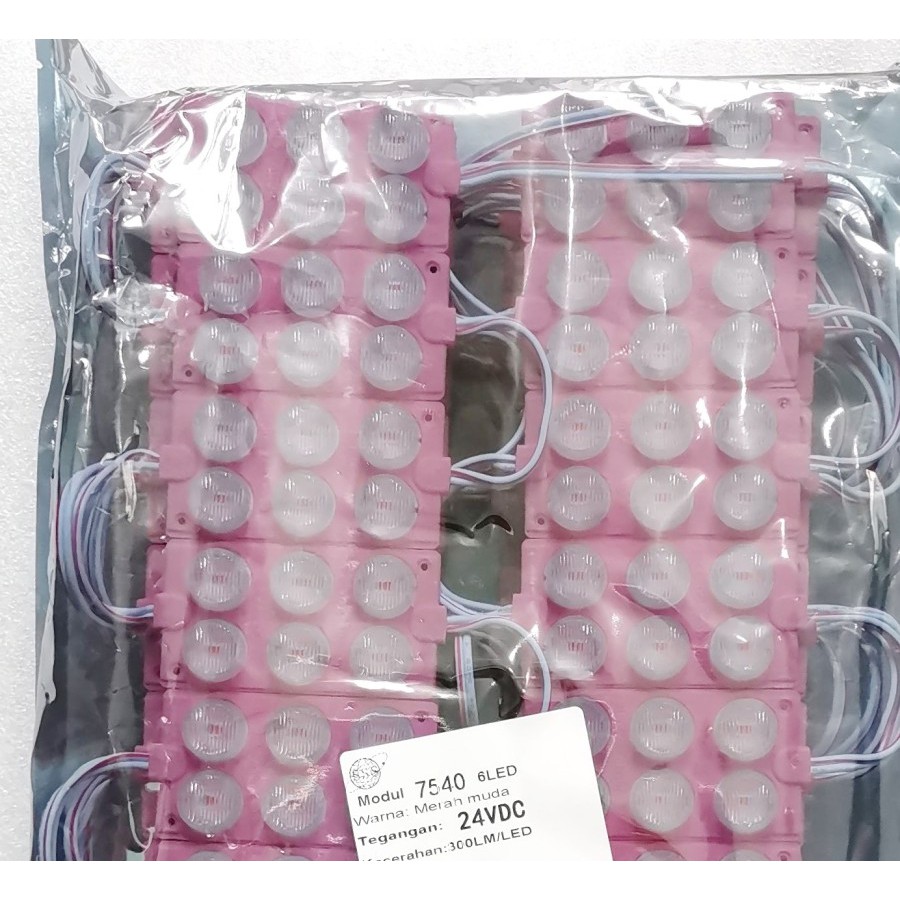 100Pcs Modul 3030 6 LED Tipe 7540 24V - Pink - RGB