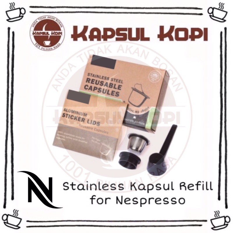 Coffee Capsule Refill Stainless for Nespresso BPA Free Kapsul Kopi