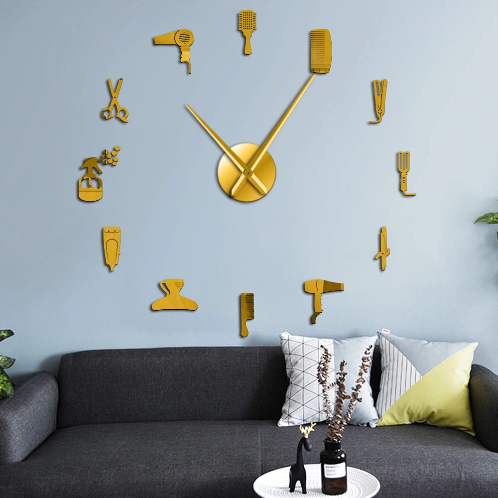 Diy Barber Shop Giant Wall Clock With Mirror Effect Barber Toolkits Decorative Frameless Shopee Indonesia Diy Barber Shop Giant Wall Clock With Mirror Effect Barber Toolkits Decorative Frameless Shopee Indonesia