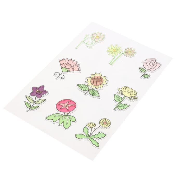 Clear Stamp (Stempel Transparan/Bening) - Flower Cartoon Pattern