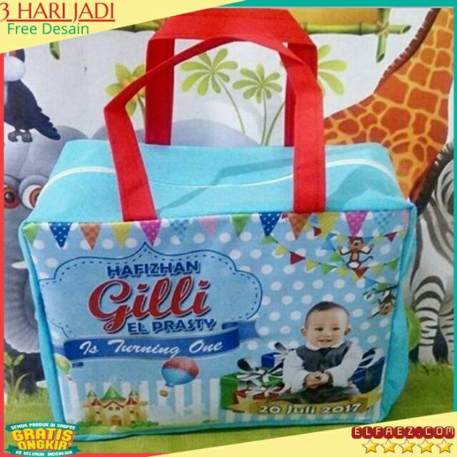 

Promo tas ultah resleting T:30cm P:40cm alas 8 cm