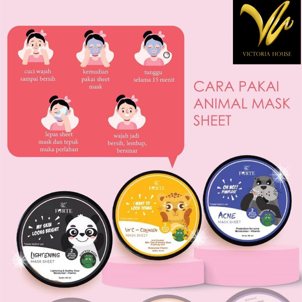 SYB Forte Animal Mask Sheet Mask Masker Wajah (BPOM) (VH)