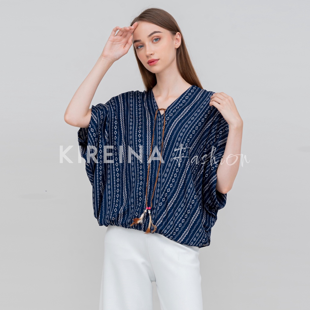 Blouse Etnik Wanita Blouse Bohemian Top Crop Atasan Rayon Wanita Blouse Kalong bahan Rayon Viscose | Kireina Fashion