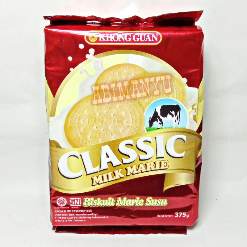 biskuit marie classic khong guan 375gr - biskuit khong guan mari susu