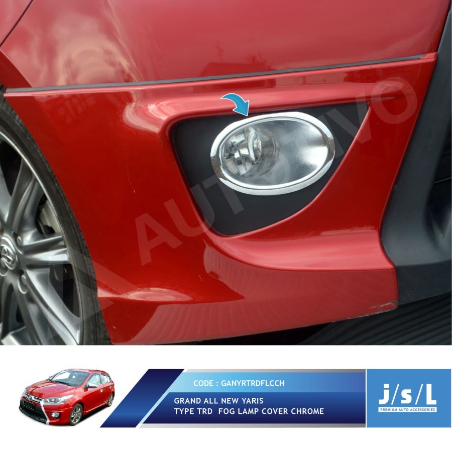 Aksesoris All New Yaris Lele TRD Fog Lamp Cover Lampu Kabut Chrome JSL